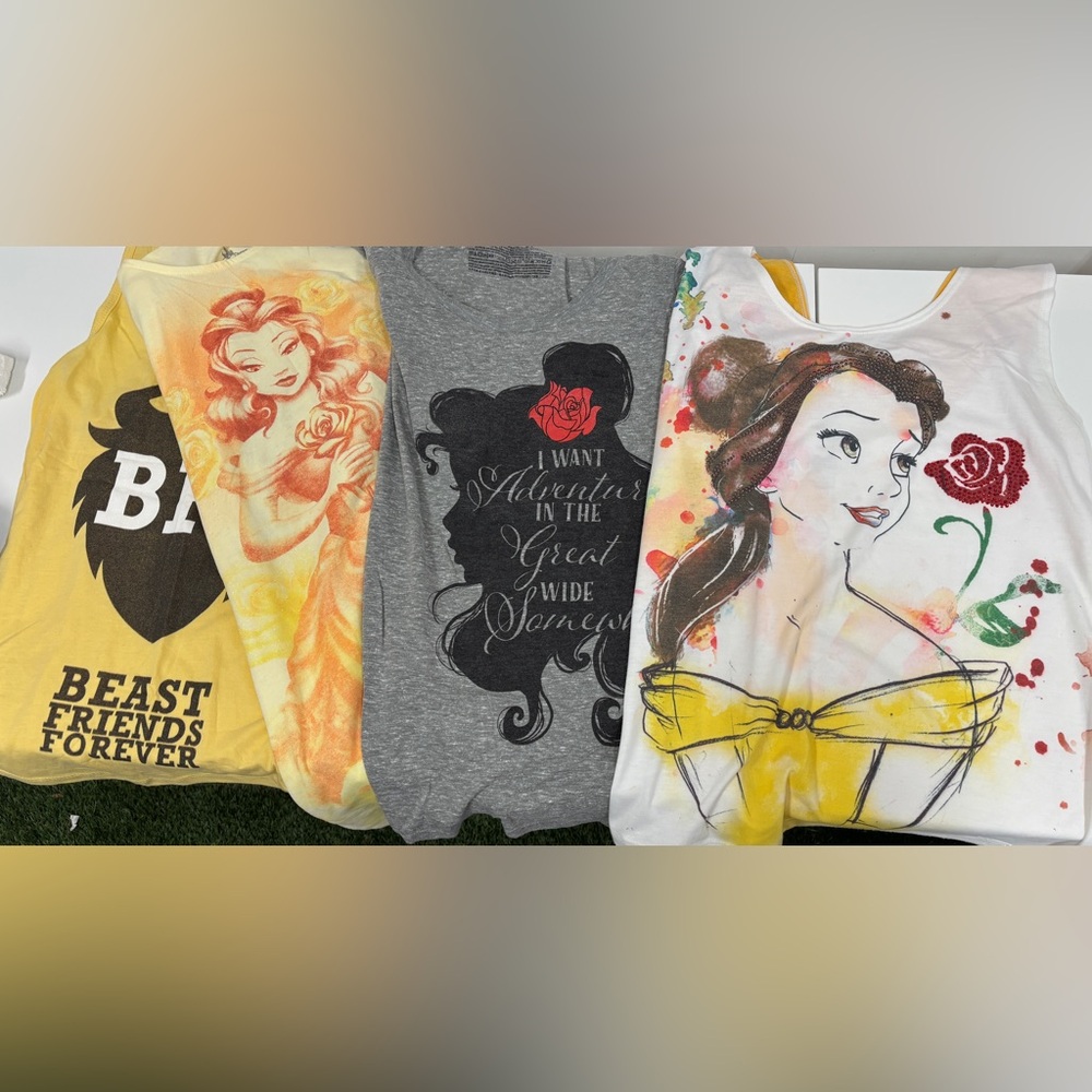 BUNDLE of EUC Disney Belle Graphic Shirts